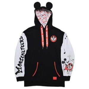 Disney‎ Loungefly Mickey Mouse Hoodie Sz S Mouseketeers 100 Years Embroidered